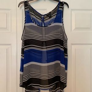 Torrid Sleeveless Striped Open Back Blouse